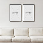 Framed Neutral Abstract Floral Wall Art, 2 Piece Black and Beige Minimalist - Image 3