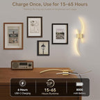 Battery Operated Wall Sconce Set of 2, Dimmable Modern LED Rechargeable Wall - Image 4