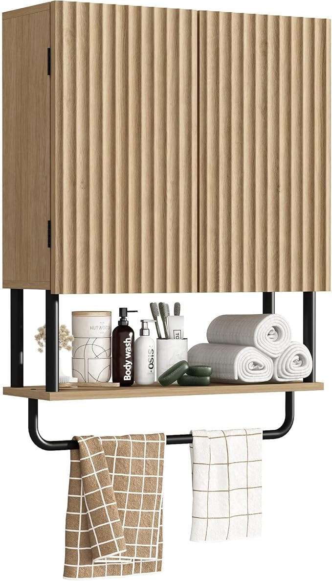 RUSTOWN Fluted Bathroom Wall Cabinet by RUSTOWN