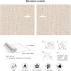 Beige Wallpaper Peel and Stick 472" Textured Beige Grasscloth Contact Paper - Image 4
