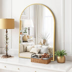 Arched Wall Mirror 36x24 Inch Gold Bathroom Vanity Mirror - Image 2