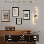 Battery Operated Wall Sconces Set of 2, Dimmable Modern LED Rechargeable Wall - Image 5