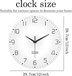 XNM Small Modren Minimalist Glass Wall Clocks Battery Operated 12 Inch Simple - Image 3
