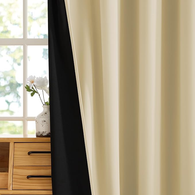 RYB HOME Extra Wide 100% Blackout Patio Door Curtain 96 inch Long, Grommet Room - Image 7