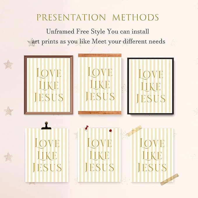 LARTSFRO Coquette Yellow Bow Jesus Wall Art Decor Posters, Butter Yellow Bow - Image 4