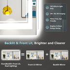 96x36 LED Bathroom Mirror with Lights, Backlit and Front Lit Anti-Fog Lighted - Image 3