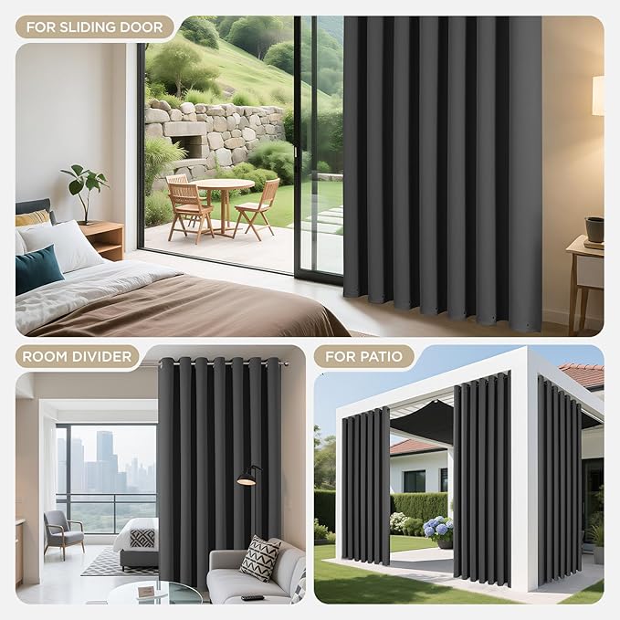 Joydeco Blackout Patio Sliding Door Curtains 108 Inches Long, Grommet Privacy - Image 8