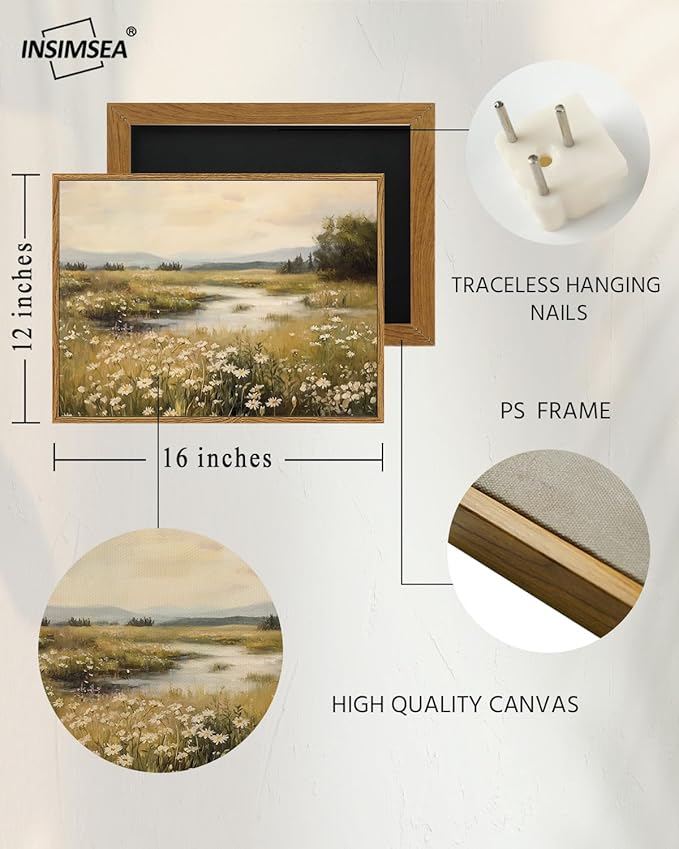 InSimSea Framed Canvas Wall Art Vintage Decor, Farmhouse Wall Decor - Image 4