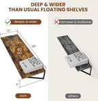 Heimlove Deep Floating Shelves for Wall, 36W x 12D Wood Wall Shelves Set of 2 - Image 3