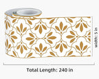 FLFK Wallpaper Border Gold and White Patterns Peel and Stick Wall Border Self - Image 2