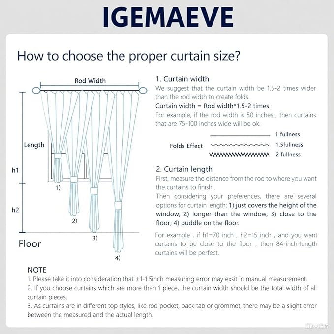 IGEMAEVE 100% Blackout Curtains 72 Inch Length - Image 8