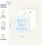 LARTSFRO Coquette Blue Bow Jesus Wall Art Decor Posters, Light Blue Bow - Image 2