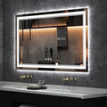 LED Vanity Mirror, 48x30 Inch Gradient Front and Backlit LED Mirror by VanPokins-GlobalHighEndLEDBathroomMirrorBrand
