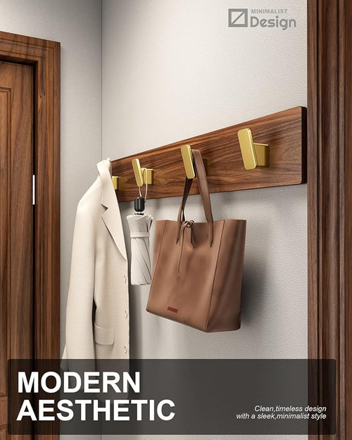 4-Pack Brushed Gold Towel Hook for Bathroom, Robe Coat Hook, Heavy Duty Wall - Image 2