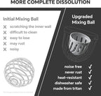 Ideus Protein Shaker Bottle 24oz(710ml) Insulated Stainless Steel Shaker Bottle with Silent Tritan Ball Portable Pre Workout Shaker Cups for Protein Shakes, Smoothies, Cocktails, Black
