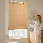 Bamboo Roman Shades, 24Wx72L Roll Up Bamboo Blind Privacy Shade - Image 2