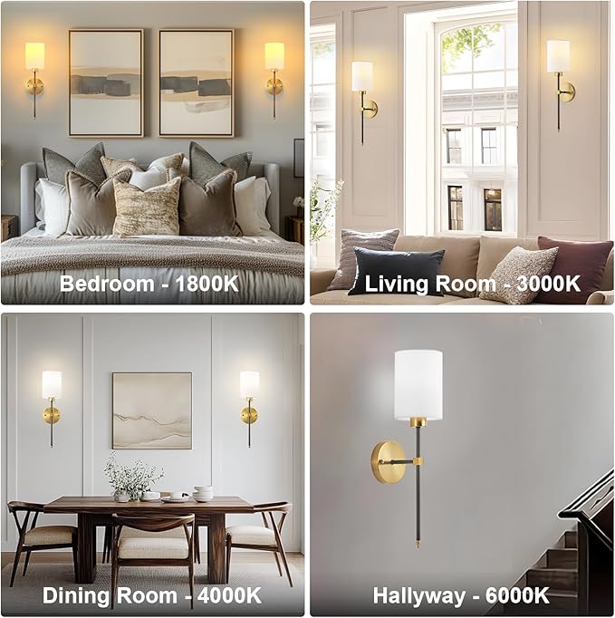 Battery Operated Wall Sconce Set of Two, Wireless Rechargeable Wall Light - Image 8