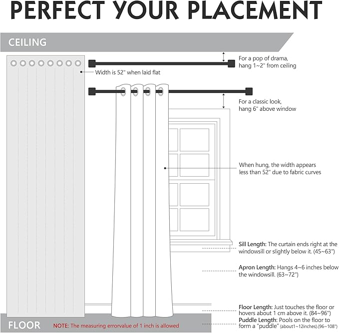 FMFUNCTEX 100% White Blackout Curtains - Image 9
