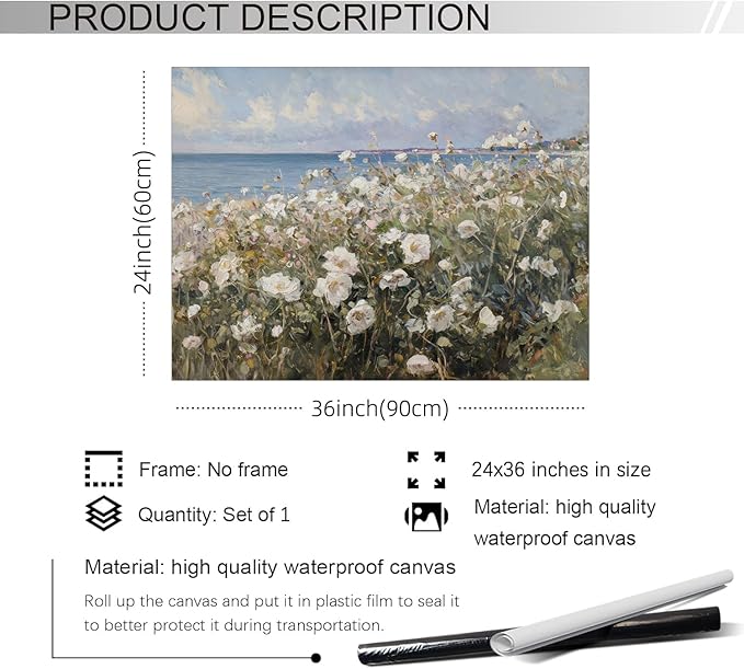 rumlud Nature Landscape Wall Art Coastal Wildflower Poster French Spring - Image 2