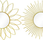 3 Pack Metal Mirrors for Wall Sunburst Wall Mirrors Home Décor Decorative - Image 2