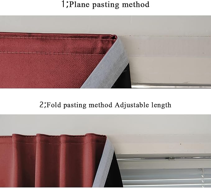 AJAZZ 100% Blackout Shades Window Cover Self Adhesive Curtains Sticky Curtain - Image 5