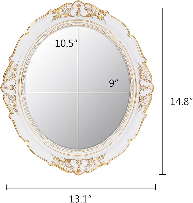 Eaoundm 13.1 x 14.8 inchs Decorative Wall Mirror, Vintage Hanging Mirrors - Image 4