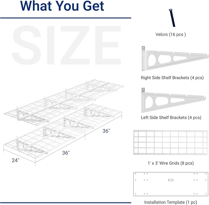 FLEXIMOUNTS 2-Pack 2x6ft Garage Shelving 24-inch-by-72-inch Heavy Duty Wall - Image 3