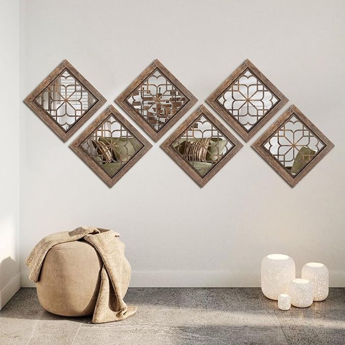 Set of 4 Boho Wall Mirrors - Image 7