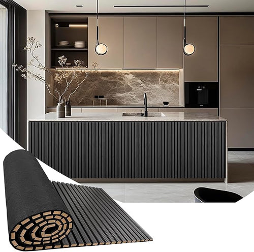 94.5 x 23.6 in Acoustic Wood Wall Panels, 3D Flexible Soundproof Absorbing by Art1