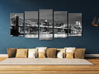 Wieco Art Large Brooklyn Bridge Night View Modern Giclee Canvas Prints Artwork - Image 2