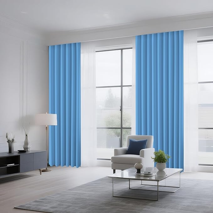 CUCRAF Light Blue Blackout Curtains 96 inch Length 2 Panels Set, Rod Pocket - Image 8