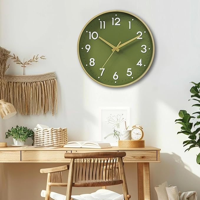 Mosewa Wall Clock 14 Inch, Battery Operated Non-Ticking Modern Analog Clock - Image 3