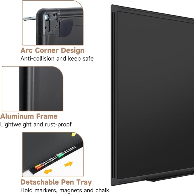 SELEAD Double-Sided Magnetic Chalkboard 48 x 24 Inches - Image 6