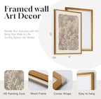 3 Piece Framed Neutral Botanical Wall Art Set, Large Farmhouse Floral Canvas - Image 3
