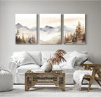Neutral Mountain Wall Art Decor Set of 3 Forest Canvas Wall Art Poster - Image 6