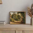OIQArtOIQ Vintage Framed Wall Art Rural Farm Scene Canvas Art Prints - Image 2
