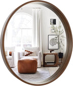 WallBeyond Circle Mirror with Wood Frame by WallBeyond