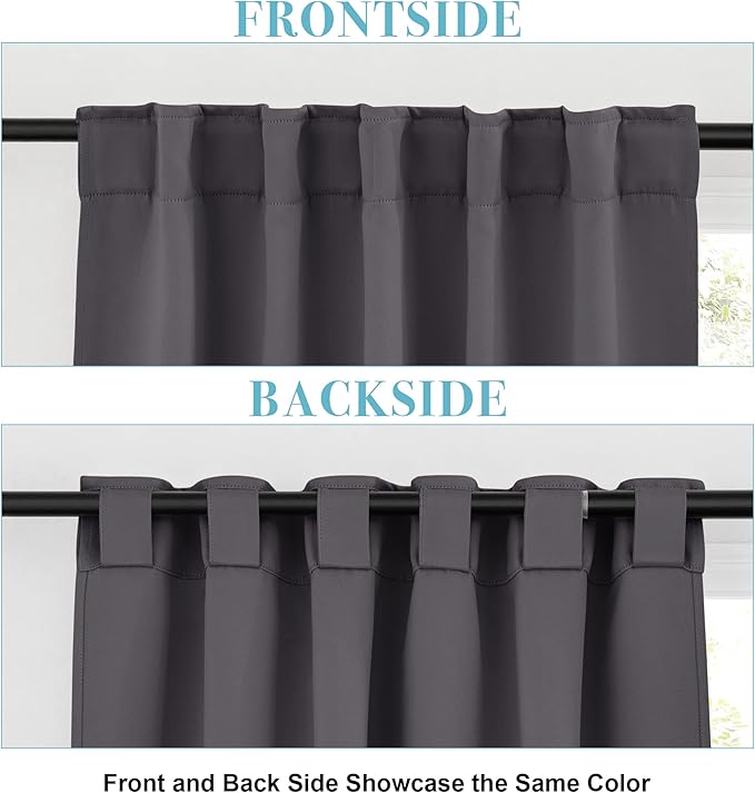 RYB HOME Living Room Curtains, Room Darkening Small Window Treatment Thermal - Image 3