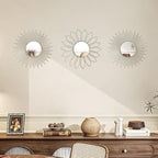 3 Pack Metal Mirrors for Wall Sunburst Wall Mirrors Home Décor Decorative - Image 7