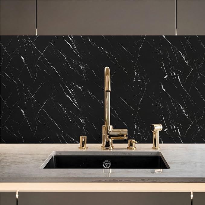 Abyssaly Black Marble Contact Paper Peel and Stick Countertops Waterproof Matte - Image 8