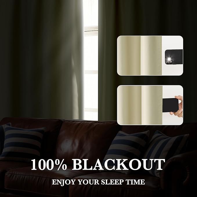 RYB HOME 100% Blackout Short Curtains - Image 5