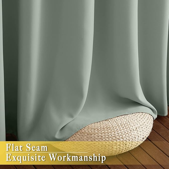 NICETOWN Sage Green Sliding Door Curtains 95 inches Long - Image 7