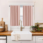 RYB HOME 100% Blackout Basement Curtains 36 inches Long, Heat & UV Blocking by RYBHOME