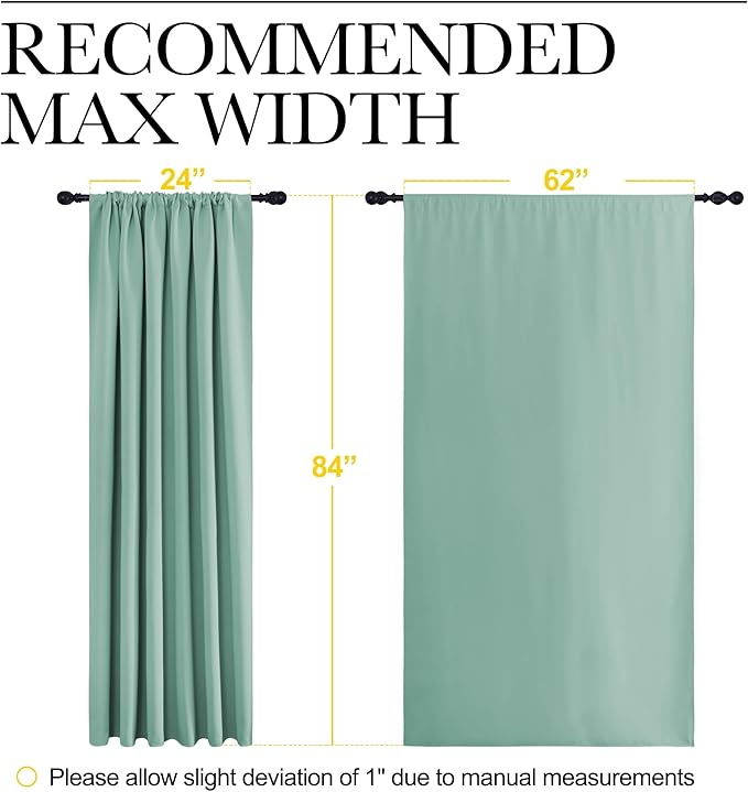 NICETOWN 2 Panels Blackout Curtains, Rod Pocket Thermal Insulated Drapes 84 - Image 3