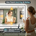 48x38 Black Framed LED Bathroom Mirror - Image 6