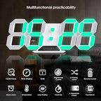 3D LED Digital Wall Clock 9.7" RGB Neon Alarm Clock, Large Display Desk/Wall - Image 3