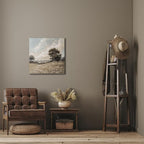 JolyWell Hand-Painted Vintage Canvas Wall Art, Landscape Wall Painting Prints - Image 3