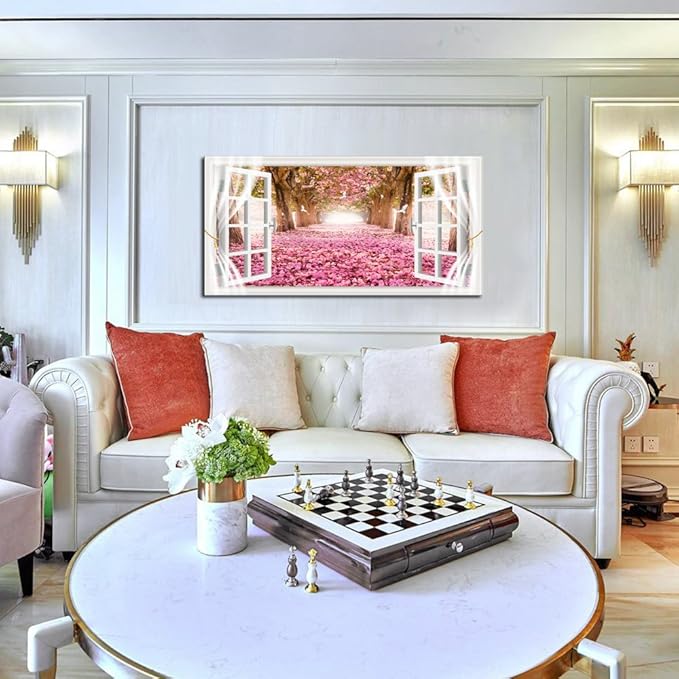 Cao Gen Decor Art-AH40150 Wall Art Trees and Pink Rose Paintings Printed - Image 6