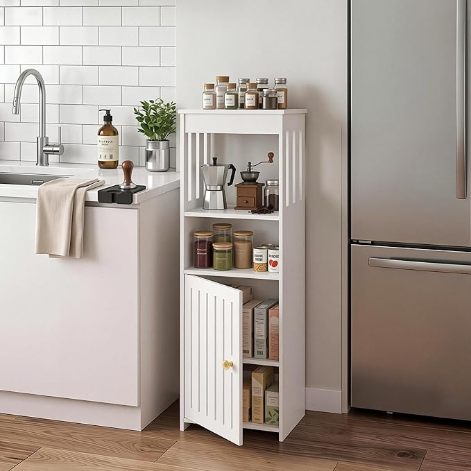 Narrow Bathroom Storage Cabinet, 5-Tier Slim Organizer - Image 4
