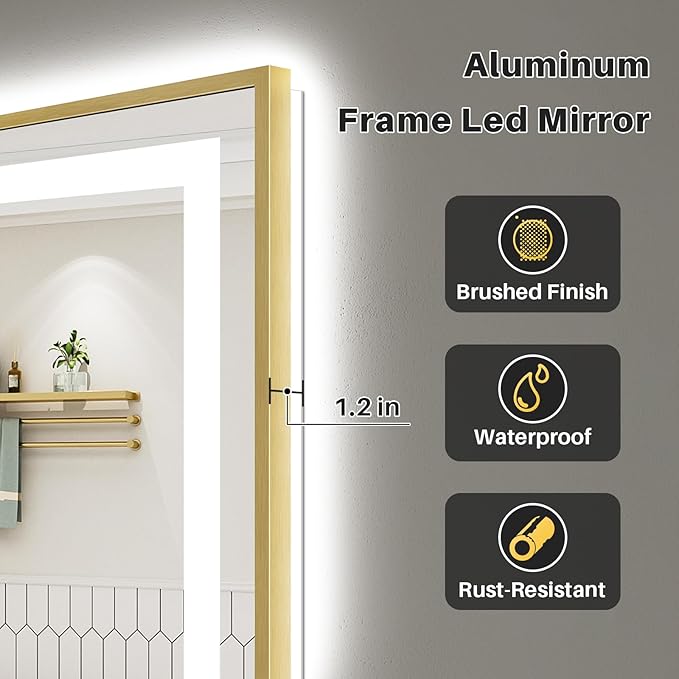 55x30 Inch LED Bathroom Mirror - Image 7